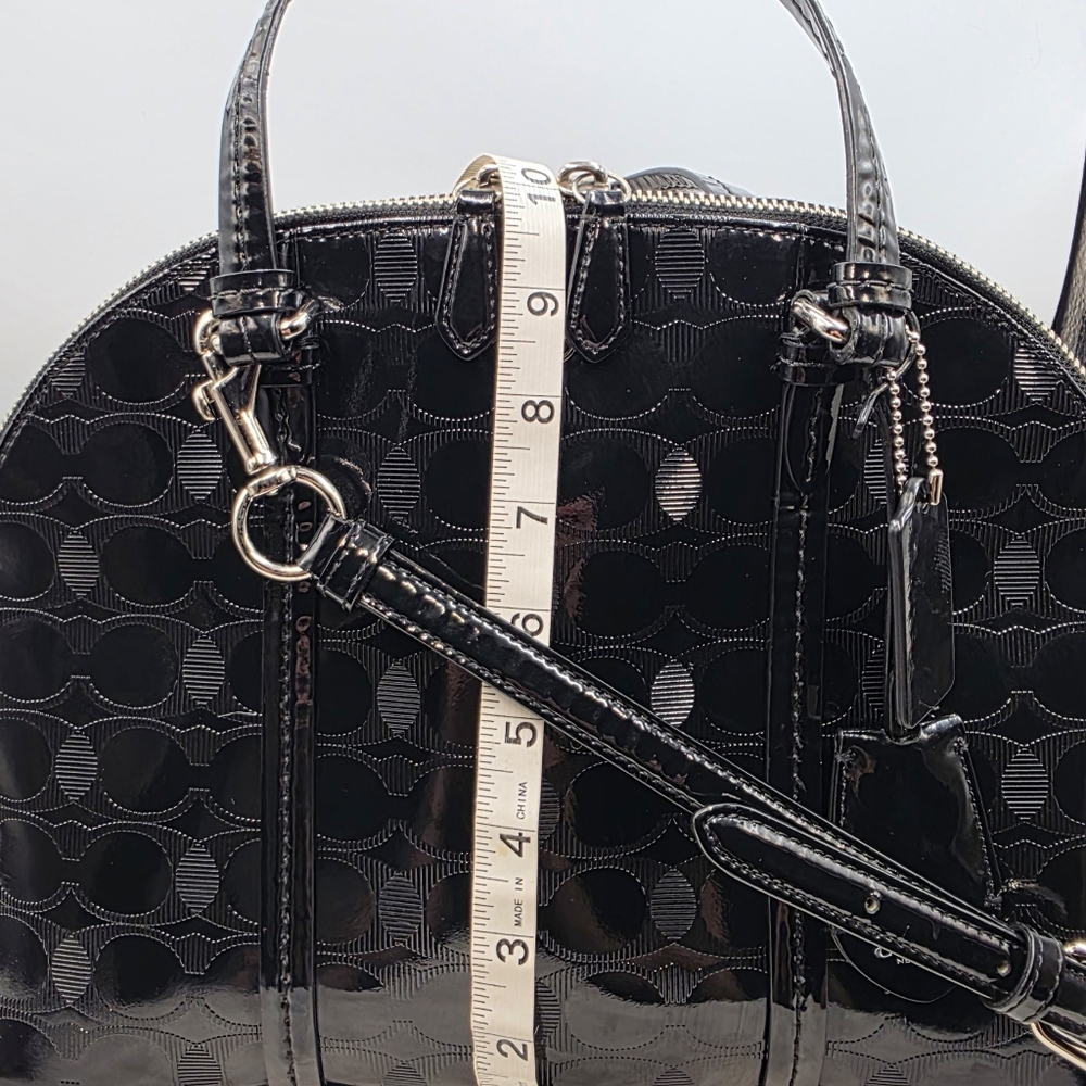 Coach Glossy Black Satchel - Picture 8 of 15